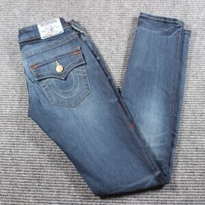 True Religion Skinny Jeans Women’s 24 Flap Pockets Blue 32” Inseam